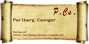Perlberg Csongor névjegykártya